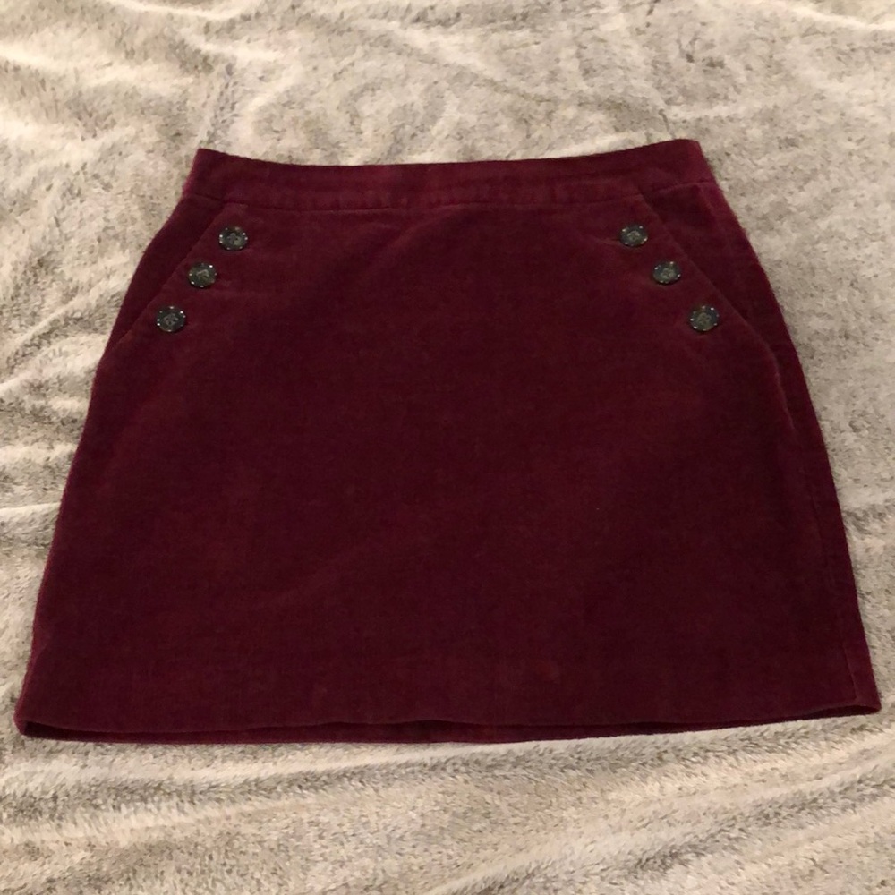 Banana Republic Burgundy Corduroy Mini Skirt